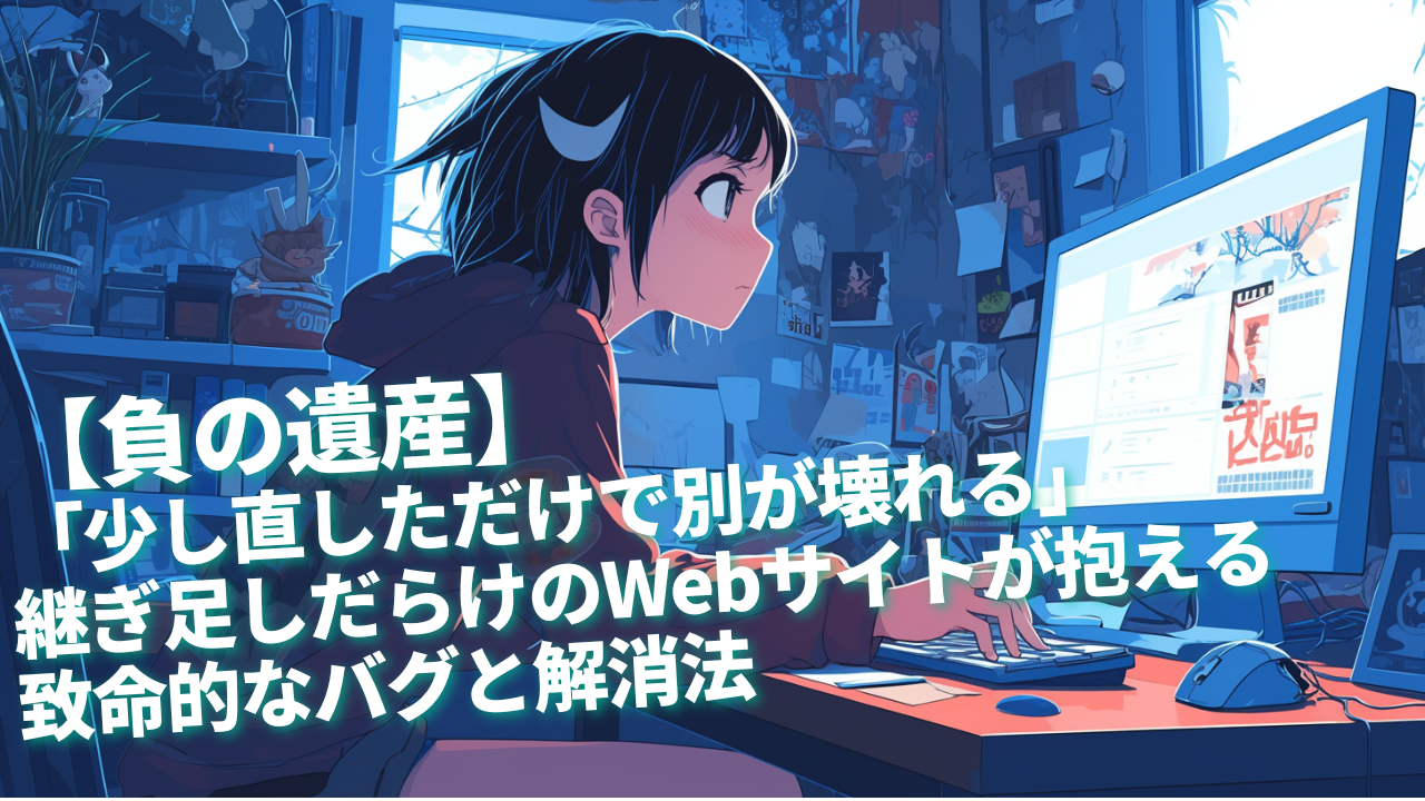 【負の遺産】「少し直しただけで別が壊れる」継ぎ足しだらけのWebサイトが抱える致命的なバグと解消法